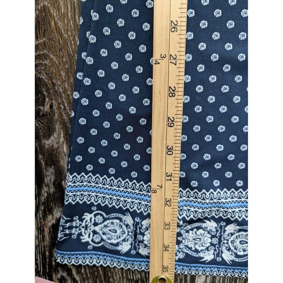 Max Studio Dress Womens Small Navy Blue Boho Bell Sleeve Tassel V-Neck 6912W66 - Picture 8 of 8